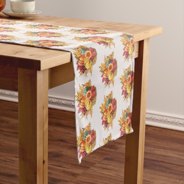 Thanksgiving Pumpkin Basket Table Runner (In Situ)