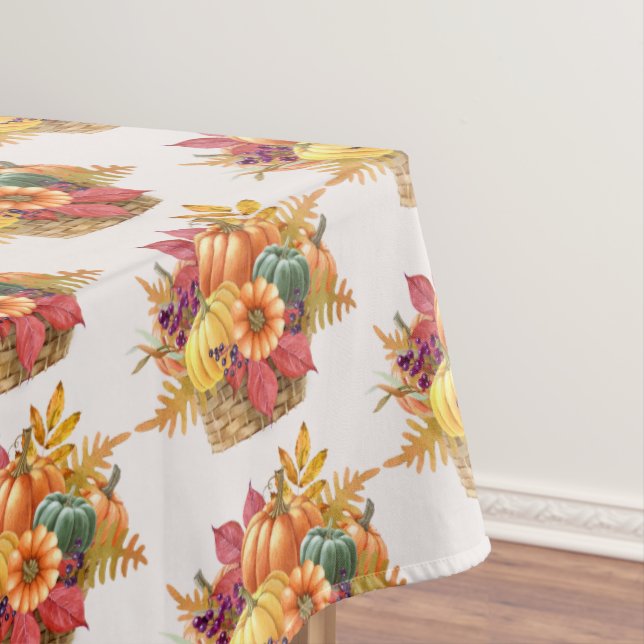 Thanksgiving Pumpkin Basket Tablecloth (In Situ)