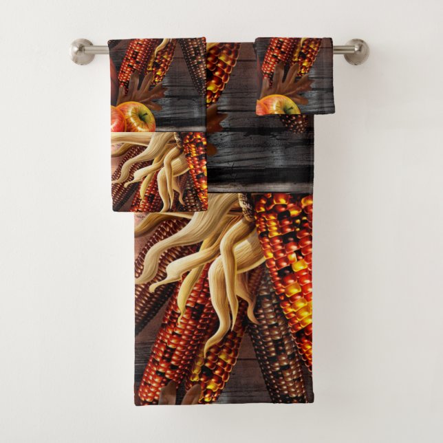 thanksgiving-pumpkin bath towel set (Insitu)