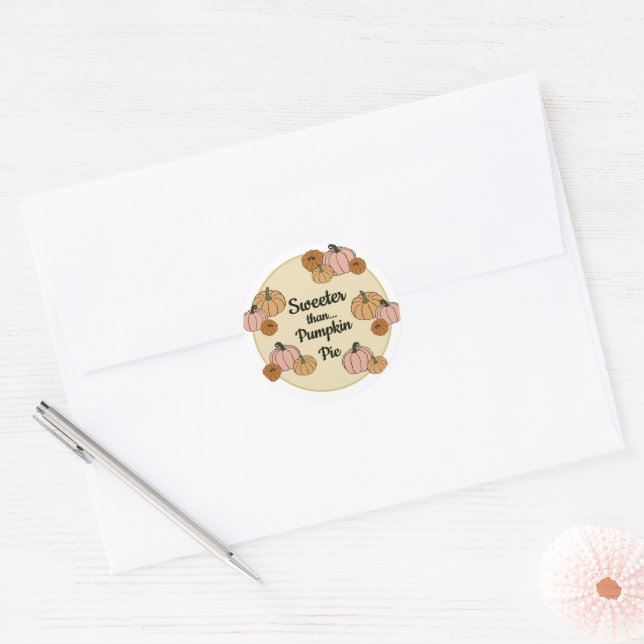 Thanksgiving pumpkin classic round sticker (Envelope)