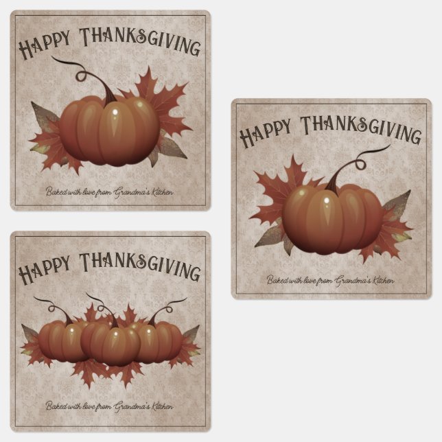 Thanksgiving Pumpkin Damask Personalised (Group)