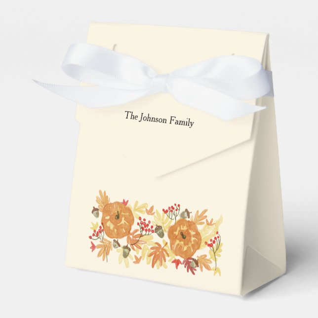 Thanksgiving Pumpkin Dinner Favour Box (Front Side)