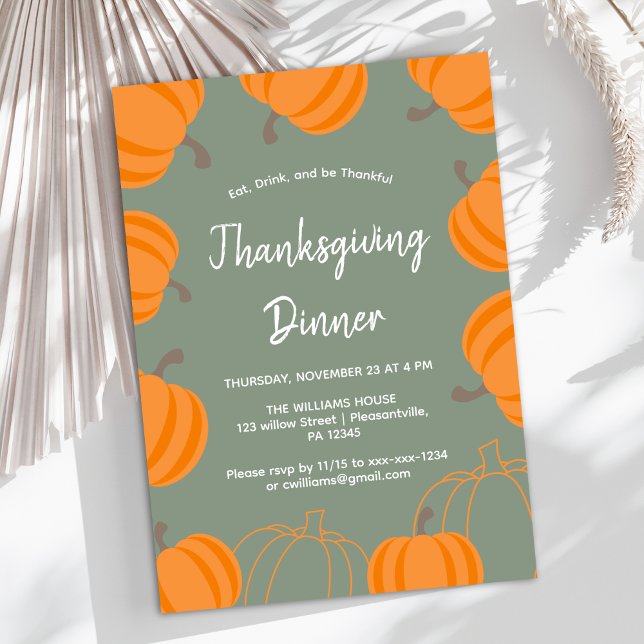 Thanksgiving Pumpkin Dinner Invitation (Creator Uploaded)