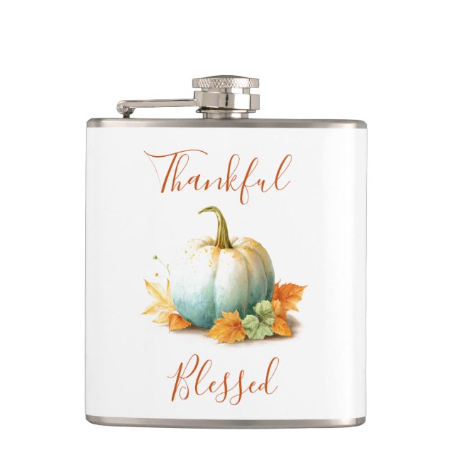 Thanksgiving Pumpkin Flask | Autumn Gift (Front)