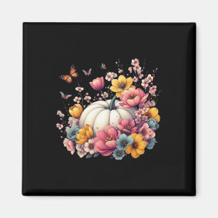 Thanksgiving Pumpkin Flowers Fall Autumn Holiday Magnet
