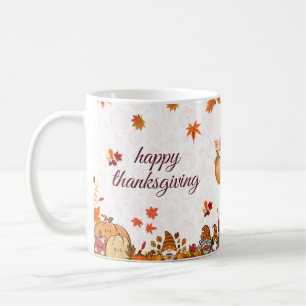 Thanksgiving Pumpkin Gnome Banner Coffee Mug