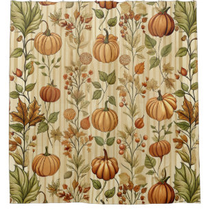 Thanksgiving Pumpkin Harvest Autumn Pattern Shower Curtain
