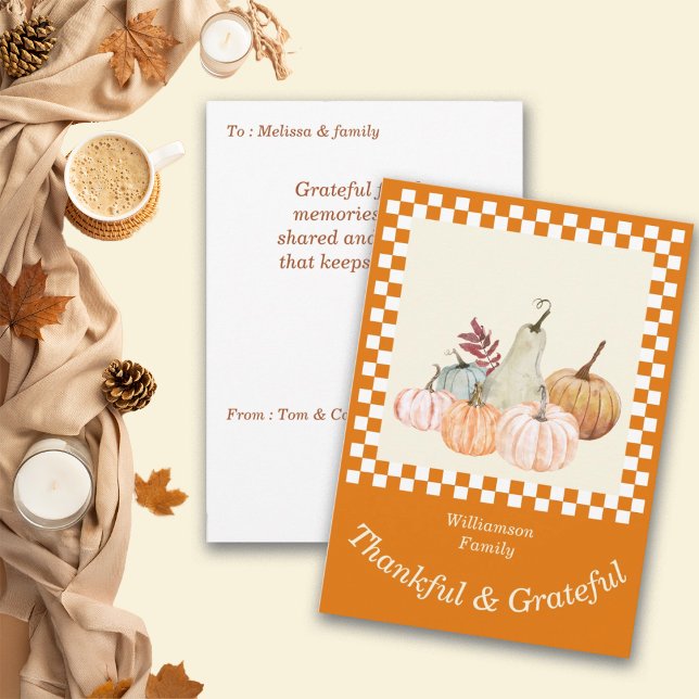 Thanksgiving Pumpkin Harvest Personalise Holiday Card (Creator Uploaded)
