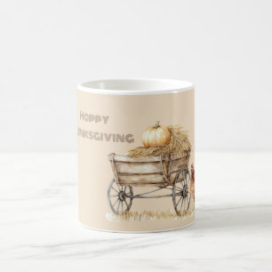 Thanksgiving Pumpkin Hay Chicken Coffee Mug