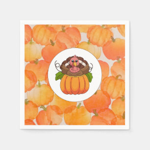 Thanksgiving Pumpkin Paper Napkin