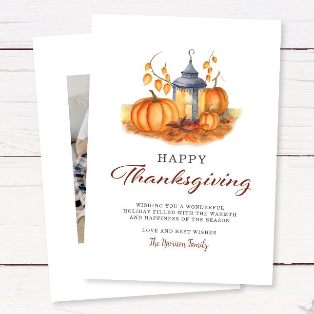 Thanksgiving Pumpkin Photo Holiday Card (Creator Uploaded)