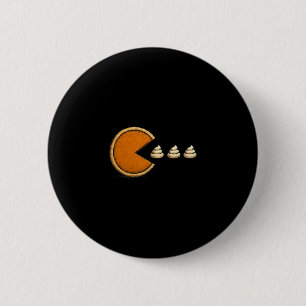 Thanksgiving Pumpkin Pie Chasing Cream Game On Tha 6 Cm Round Badge