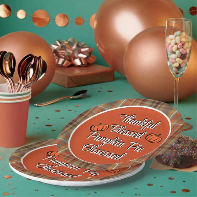 Thanksgiving Pumpkin Pie Dessert  Paper Plate (Multi)