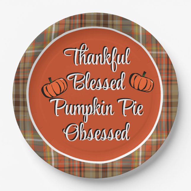 Thanksgiving Pumpkin Pie Dessert  Paper Plate (Front)