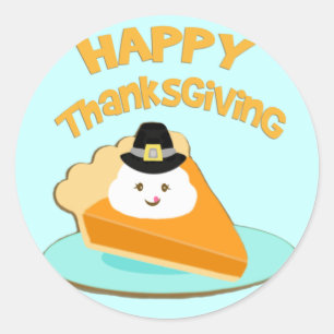 Thanksgiving Pumpkin  Pie Pilgrim Stickers