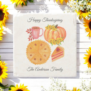 Thanksgiving Pumpkin Pie Spice Latte Stone Coaster