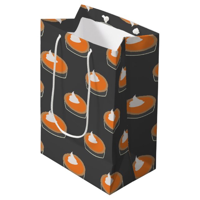 Thanksgiving Pumpkin Pie Theme Pattern Medium Gift Bag (Front Angled)