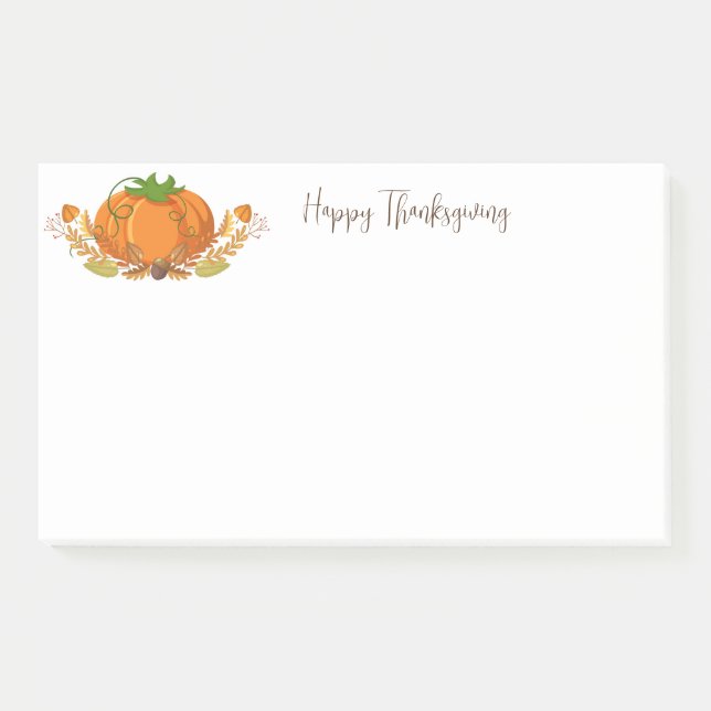Thanksgiving Pumpkin Post Notes (Front)