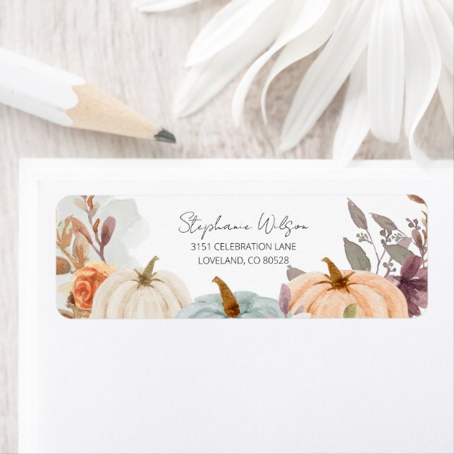 Thanksgiving Pumpkin Return Address  Label (Insitu)