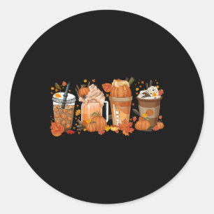 Thanksgiving Pumpkin Spice Coffee Fall Autumn Seas Classic Round Sticker