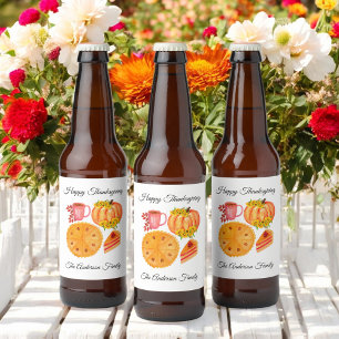Thanksgiving Pumpkin Spice Latte  Beer Bottle Label
