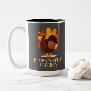 Thanksgiving Pumpkin Spice Veteran Two-Tone Coffee Mug