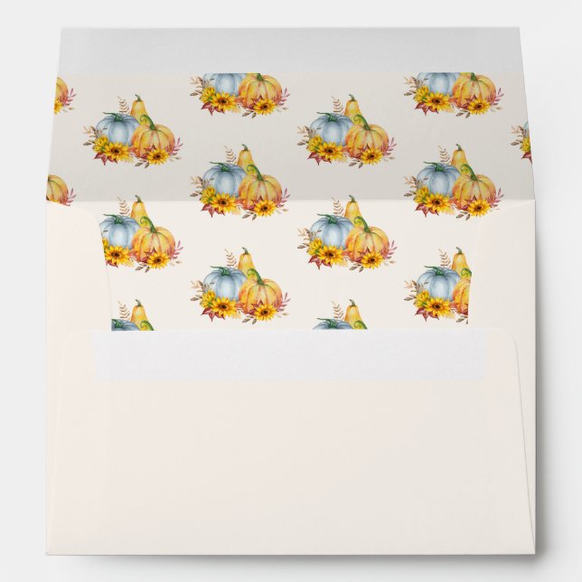 Thanksgiving Pumpkin Sunflower Envelope (Back (Bottom))