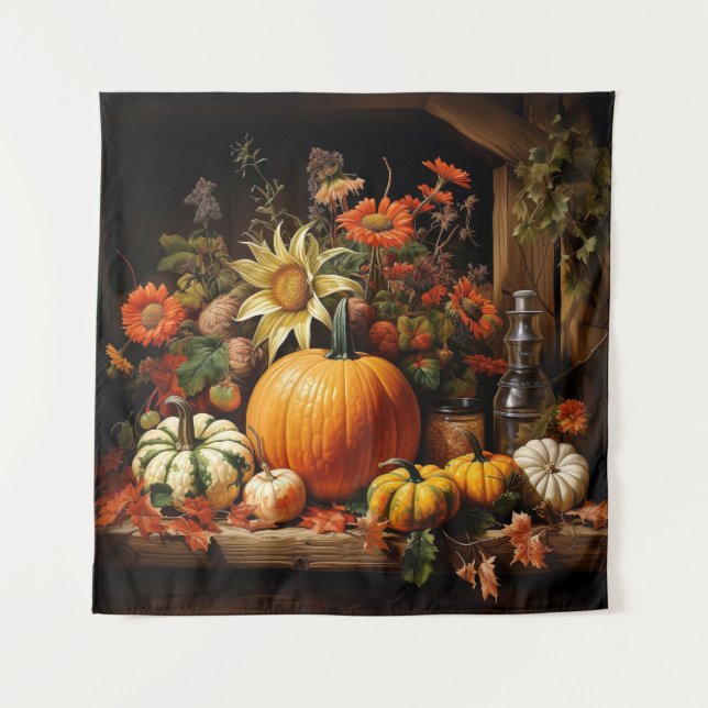 Thanksgiving Pumpkin Tapestry (Front)