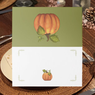 Thanksgiving Pumpkin Tented Place Cards