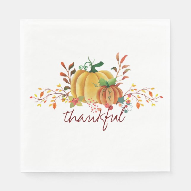 Thanksgiving Pumpkin thankful Napkin (Front)