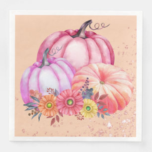 Thanksgiving Pumpkin Watercolor Design  Napkin