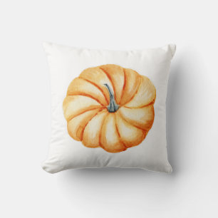 Thanksgiving pumpkin watercolor orange design cushion