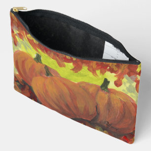 Thanksgiving Pumpkins #1 Fall Autumn Leaves Accessory Pouch