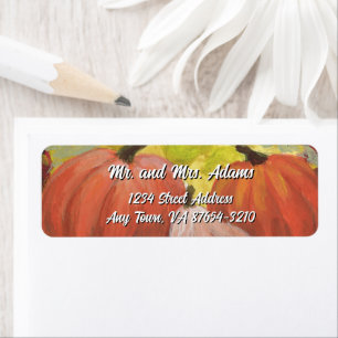 Thanksgiving Pumpkins #2 Fall Autumn Leaves Return Address Label