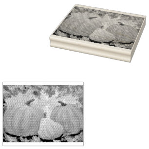 Thanksgiving Pumpkins #2 Fall Autumn Leaves Rubber Stamp