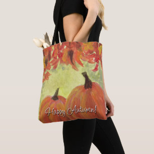 Thanksgiving Pumpkins #3 Fall Autumn Leaves Tote Bag