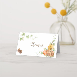 Thanksgiving Pumpkins Butternut Sage Acorns Place Card