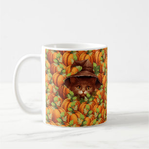THANKSGIVING PUMPKINS CUTE CAT COFFEE MUG