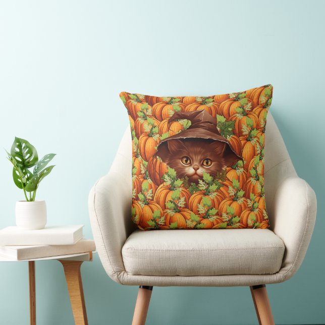 THANKSGIVING PUMPKINS CUTE CAT CUSHION (Chair)