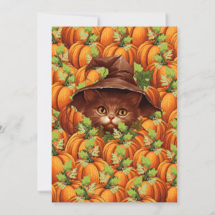 THANKSGIVING PUMPKINS CUTE CAT INVITATION