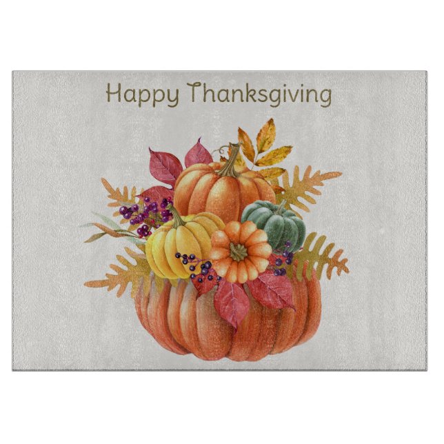 Thanksgiving Pumpkins Cutting Board (Front)