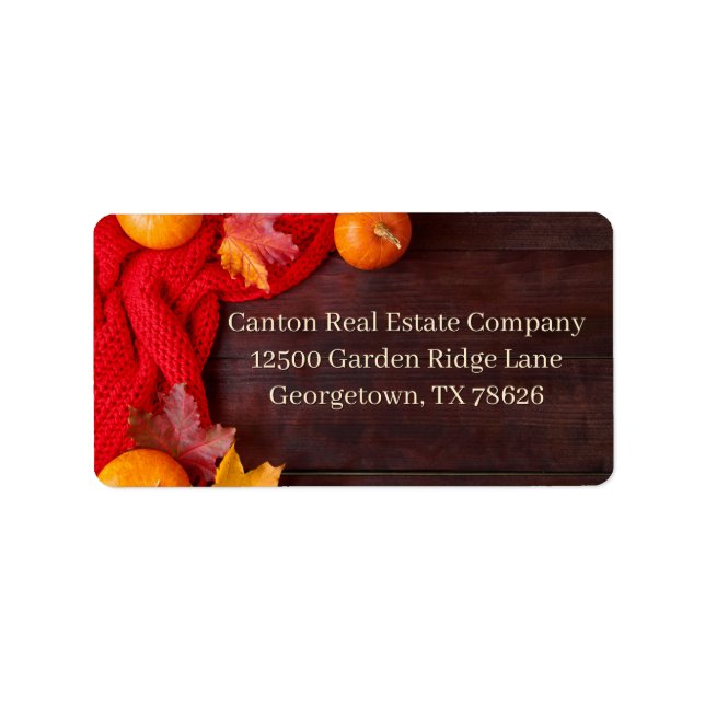 Thanksgiving Pumpkins Fall Company Return Address Label (Front)