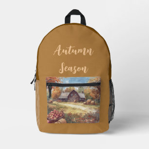 Thanksgiving, Pumpkins Farm, Fall Harvest, Autumn Printed Backpack