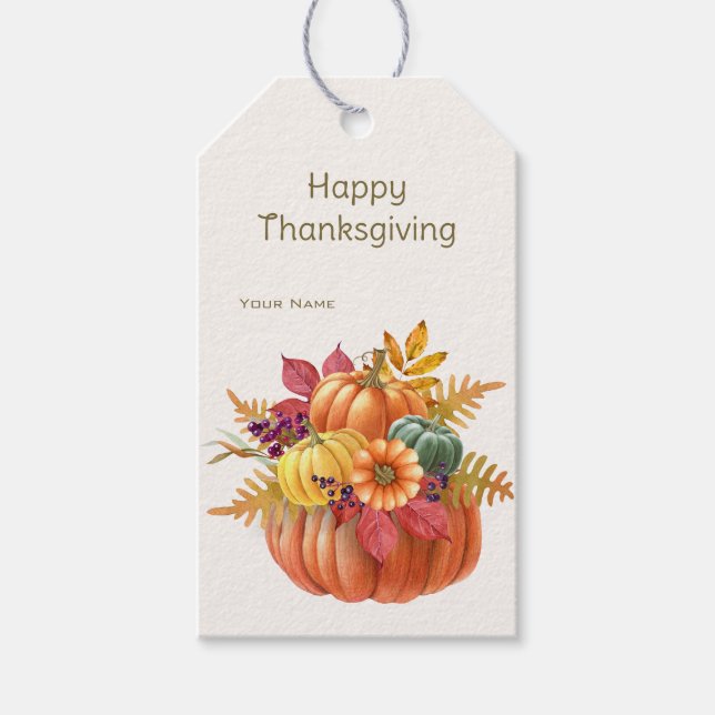 Thanksgiving Pumpkins Gift Tag (Front)