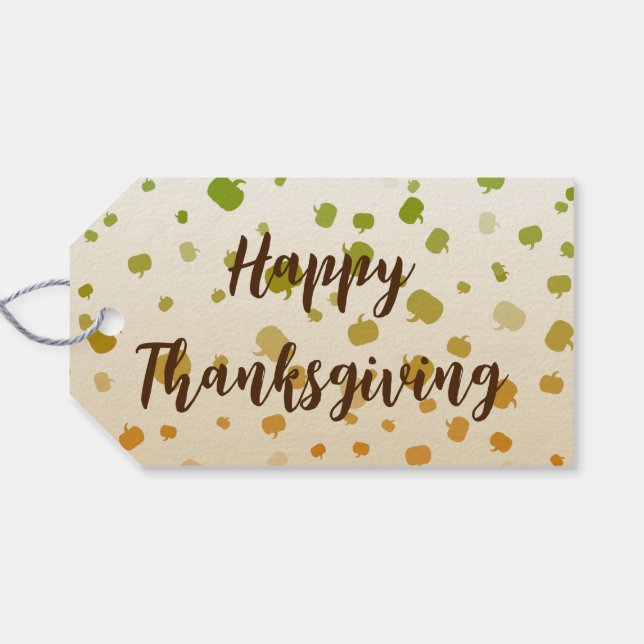 Thanksgiving Pumpkins Gift Tags (Back Horizontal)