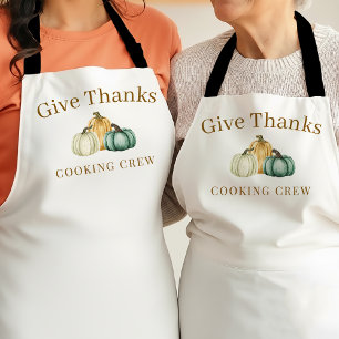 Thanksgiving Pumpkins Give Thanks Cooking Crew Apron