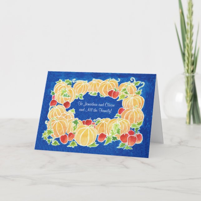 Thanksgiving Pumpkins Greeting Card to Personalise (Front)