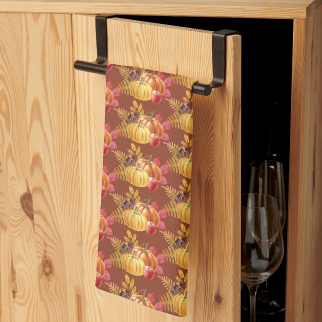 Thanksgiving Pumpkins Kitchen Towel (Thirds Fold)