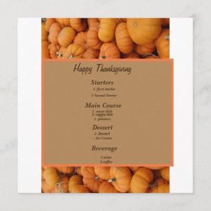 Thanksgiving pumpkins menu