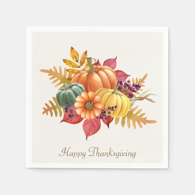Thanksgiving Pumpkins Napkin (Front)